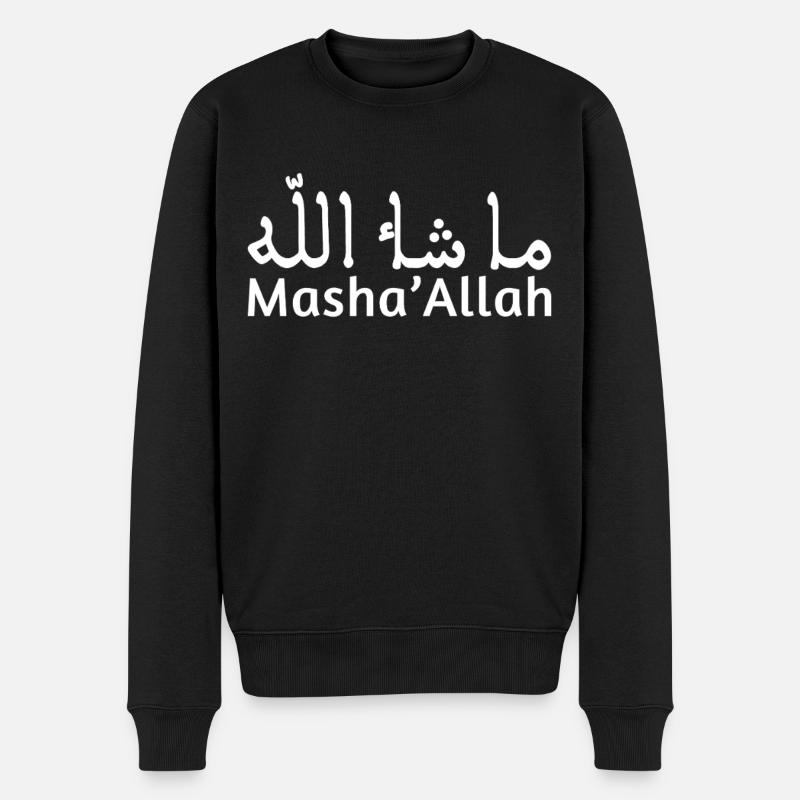 Aïd Mubarak Masha’Allah Lettrage - Pull Premium bio Homme - noir