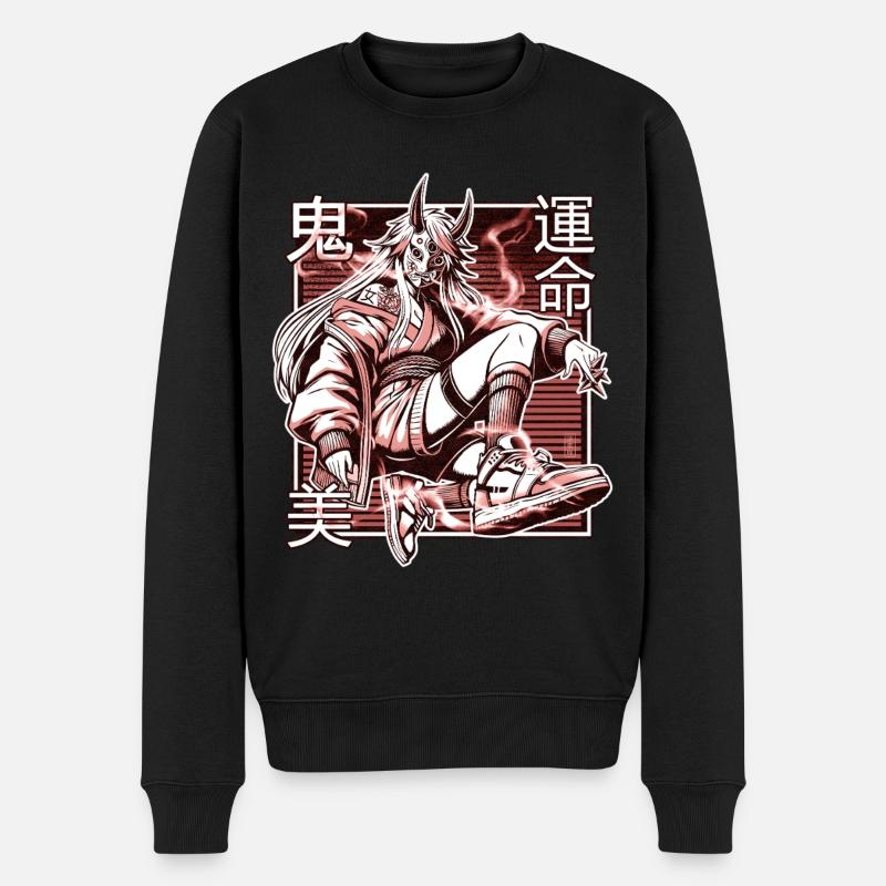 Démon Kunoichi Rouge - Pull Premium bio Homme - noir