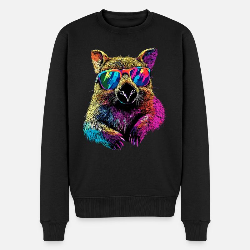 Wombat Australie Marsupial Mignon Wombat - Pull Premium bio Homme - noir