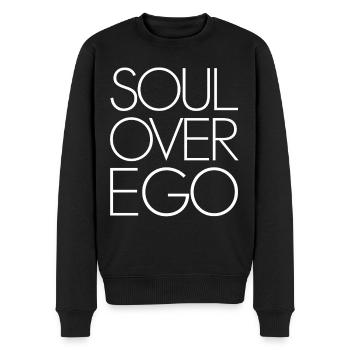 Soul Over Ego Inspirational Spirituality Quote - Men's Premium Organic Jumper - black - Front - Nico (187cm)