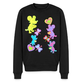 Maus Mäuse Retro Vintage old school Kinder - Männer Premium Bio Pullover - Schwarz - Vorne - Nico (187cm)