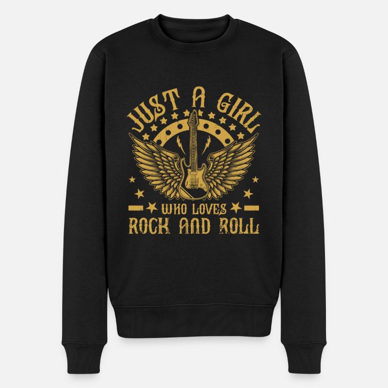 Rock And Roll - Männer Premium Bio Pullover - Schwarz