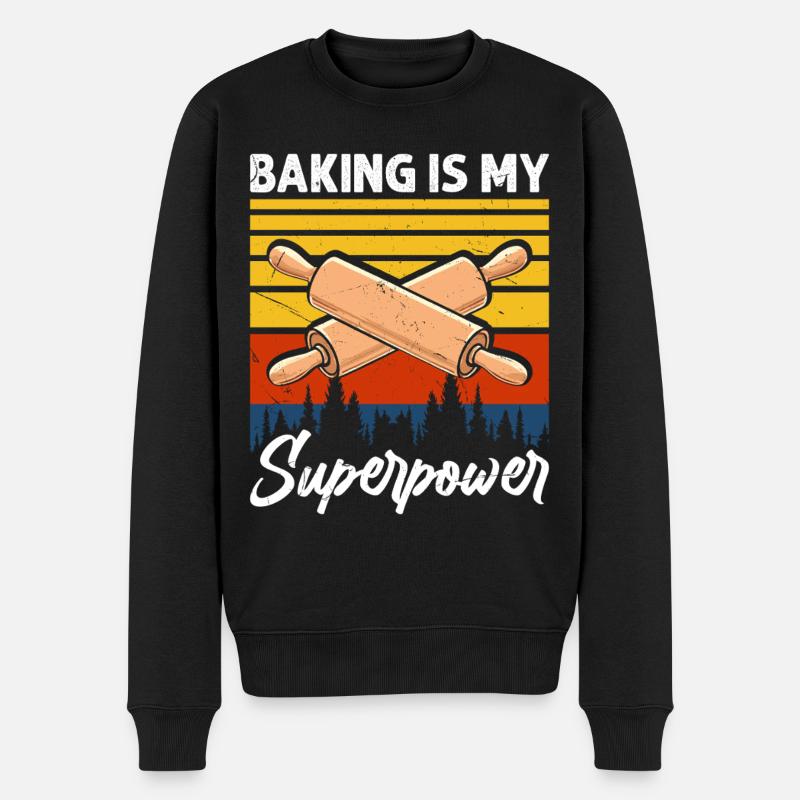 Baking Baker Bakery - Men's Premium Organic Jumper - black