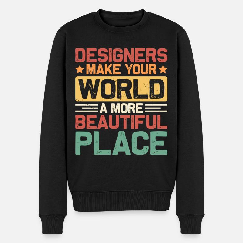 Designer - Männer Premium Bio Pullover - Schwarz