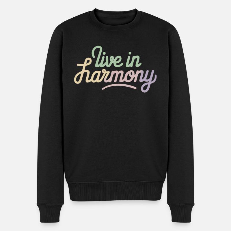 Vivre en harmonie Inspirant - Pull Premium bio Homme - noir