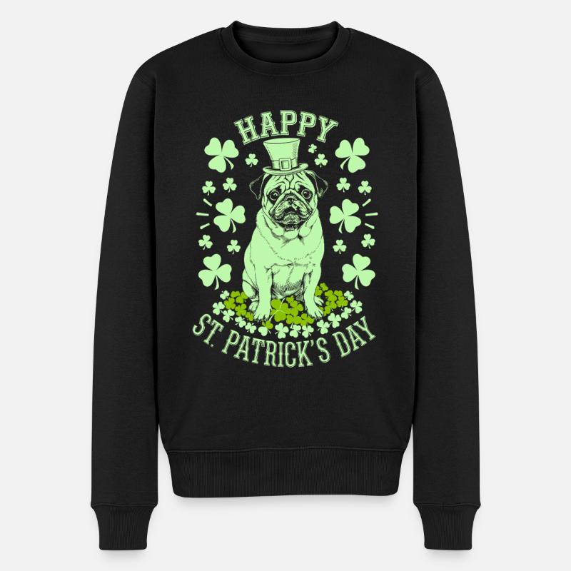 Bonne Saint-Patrick avec trèfles - Pull Premium bio Homme - noir