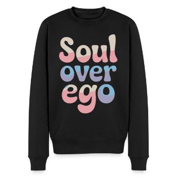 Soul Over Ego Spirituality Quote - Men's Premium Organic Jumper - black - Front - Nico (187cm)