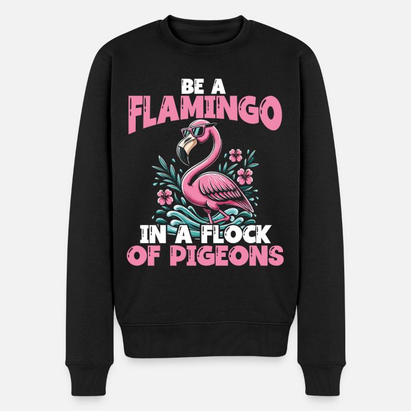 Soyez un flamant rose dans une volée de pigeons - Pull Premium bio Homme - noir