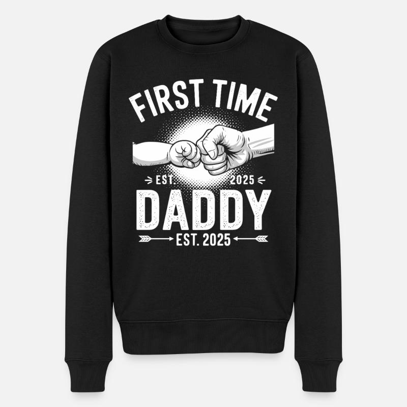 First time dad since 2025 - Men's Premium Organic Jumper - black