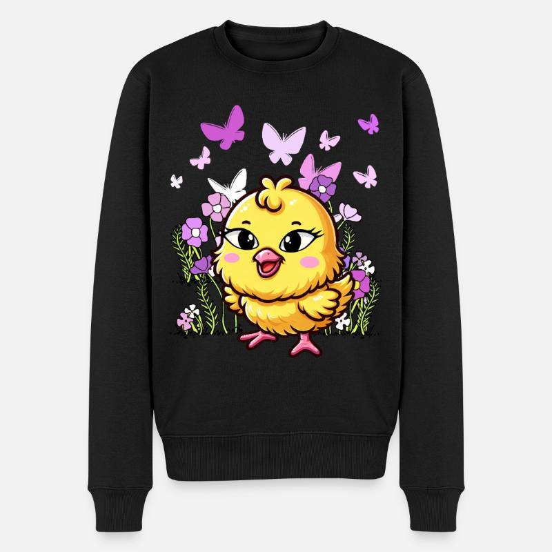 Küken Ostern Kind Kinder - Männer Premium Bio Pullover - Schwarz