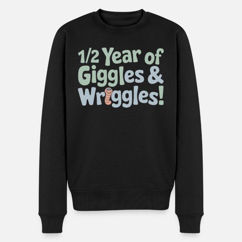 Sechs Monate Lachen und Wackeln Halbjähriger - Männer Premium Bio Pullover - Schwarz