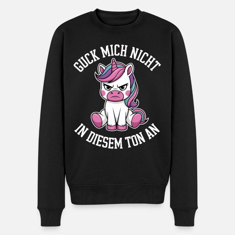 Guck Mich Nicht In Diesem Ton An - Männer Premium Bio Pullover - Schwarz