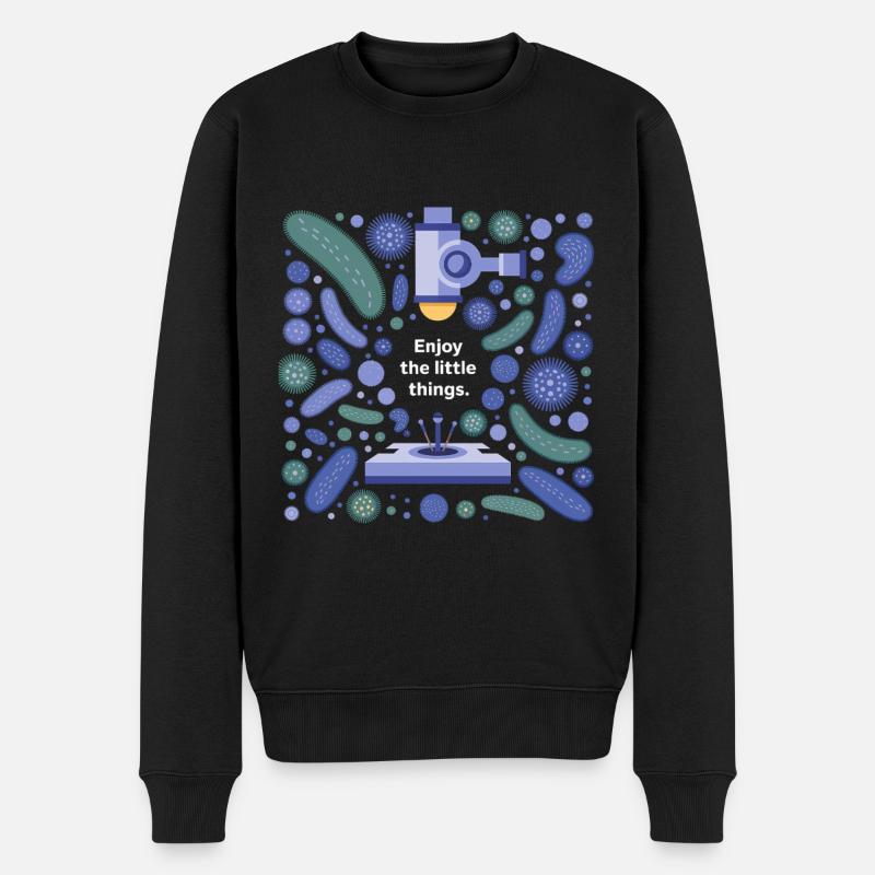 Conception microbiologique avec dicton - Pull Premium bio Homme - noir