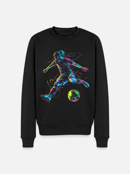 Colour explosion footballer - dynamic design - Men's Premium Organic Jumper - black