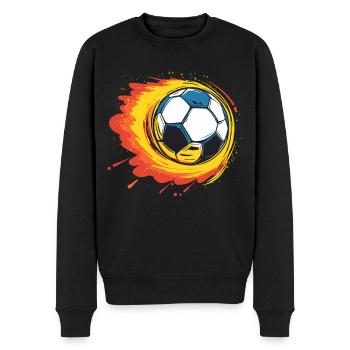 Burning Football - Flames for Athletes Pure - Men's Premium Organic Jumper - black - Front - Nico (187cm)