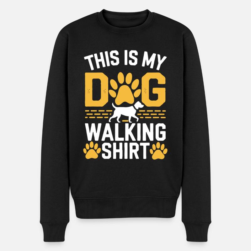 This Is My Dog Walking Shirt - Männer Premium Bio Pullover - Schwarz
