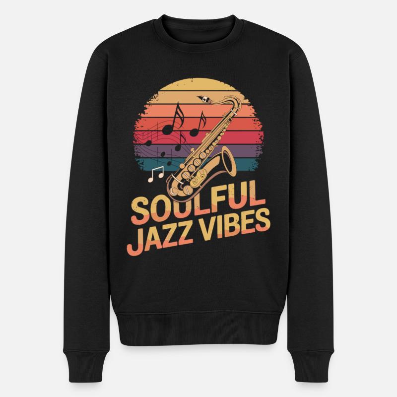 Jazz mit Seele Vibes - Männer Premium Bio Pullover - Schwarz