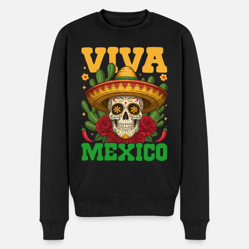 Viva Mexico - Männer Premium Bio Pullover - Schwarz