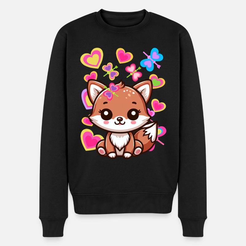 Fox Foxes Enfants Enfant Bébé - Pull Premium bio Homme - noir