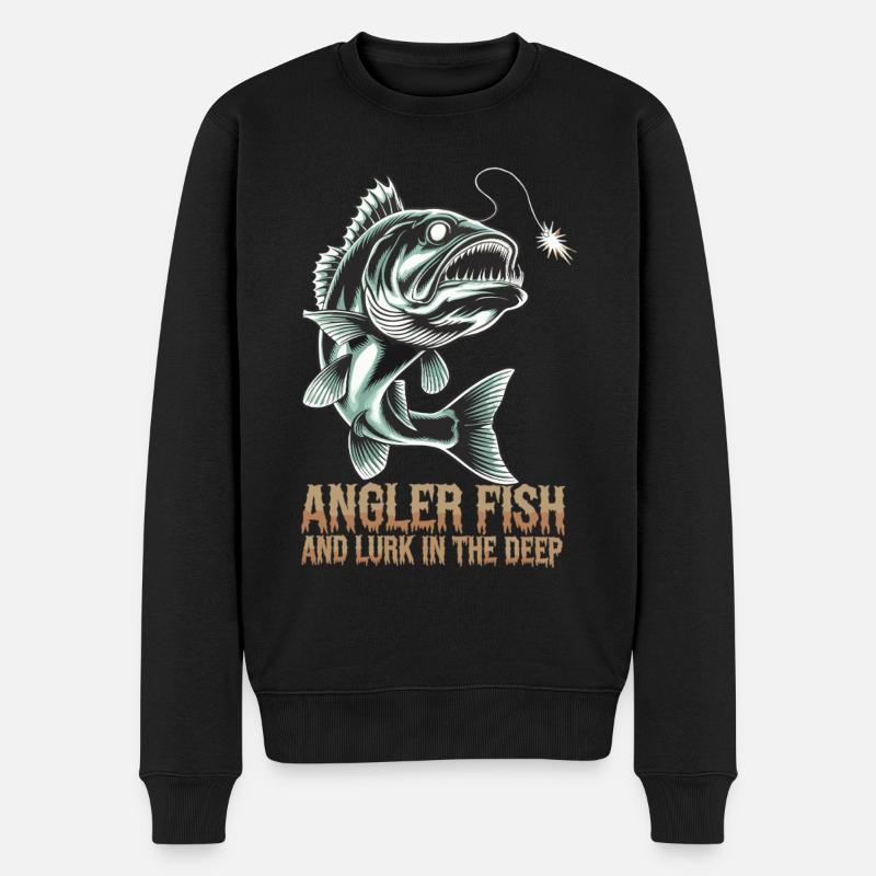 Leuchtfisch Tiefsee Monster - Männer Premium Bio Pullover - Schwarz