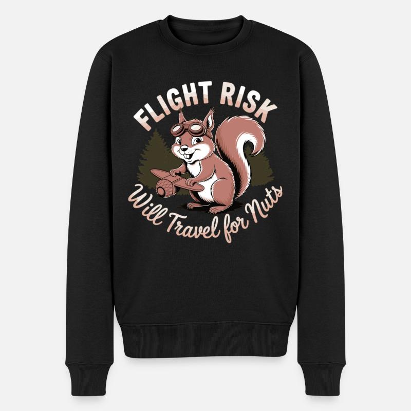 Eichhörnchen auf Mission - Männer Premium Bio Pullover - Schwarz