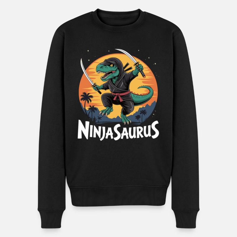 Ninjasaurus - Männer Premium Bio Pullover - Schwarz