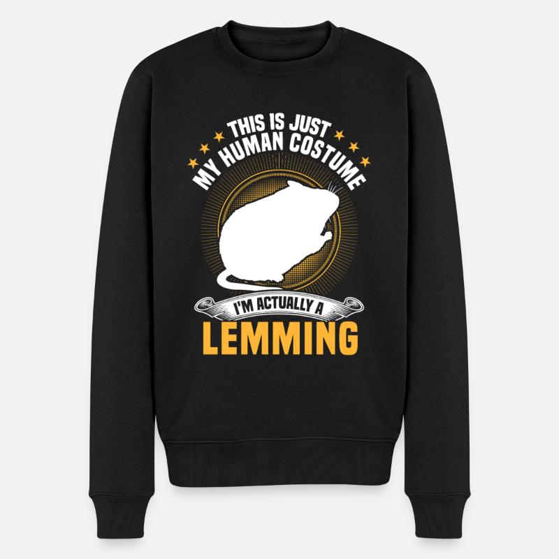 Lemming Juste un costume Campagnol Lemming - Pull Premium bio Homme - noir