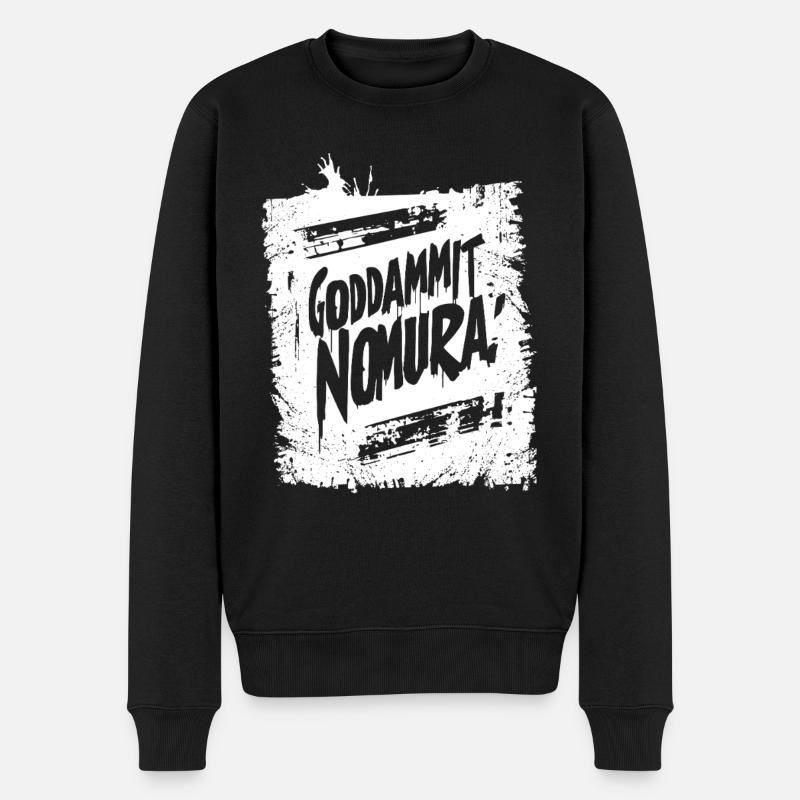 Goddammit Nomura – Graffiti Design - Männer Premium Bio Pullover - Schwarz
