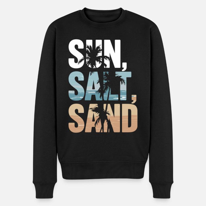 Sun, Salt, Sand – Strandzeit! - Männer Premium Bio Pullover - Schwarz