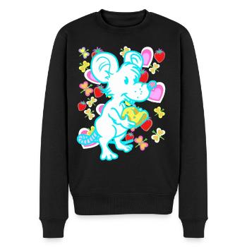 Retro Maus Ratte Mäuse Ratten Kinder Kind - Männer Premium Bio Pullover - Schwarz - Vorne - Nico (187cm)