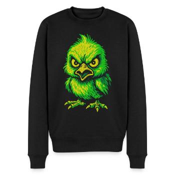 Angry Neon Chick Cartoon Style - Men's Premium Organic Jumper - black - Front - Nico (187cm)