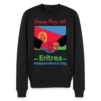 Eritrea Unabhängigkeitstag Handschlag Motiv - Männer Premium Bio Pullover - Schwarz - Vorne - Nico (187cm)