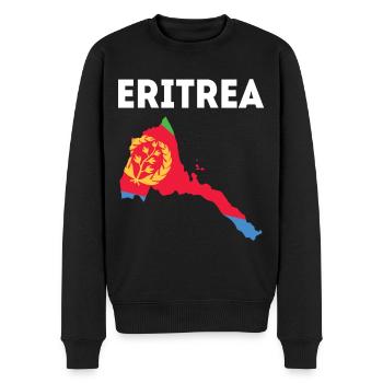 Eritrea Karte Mit Flagge Und Wappen - Männer Premium Bio Pullover - Schwarz - Vorne - Nico (187cm)