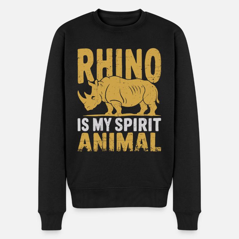 Nashorn - Männer Premium Bio Pullover - Schwarz