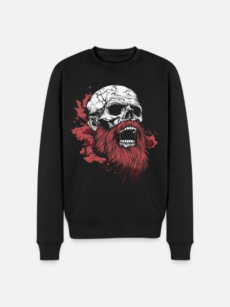 Bearded Skull – Viking Rage Art - Men's Premium Organic Jumper - black