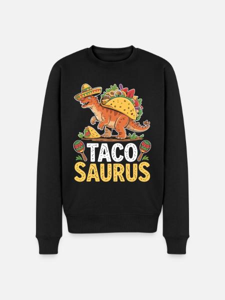 Taco Saurus with Sombrero - Men's Premium Organic Jumper - black