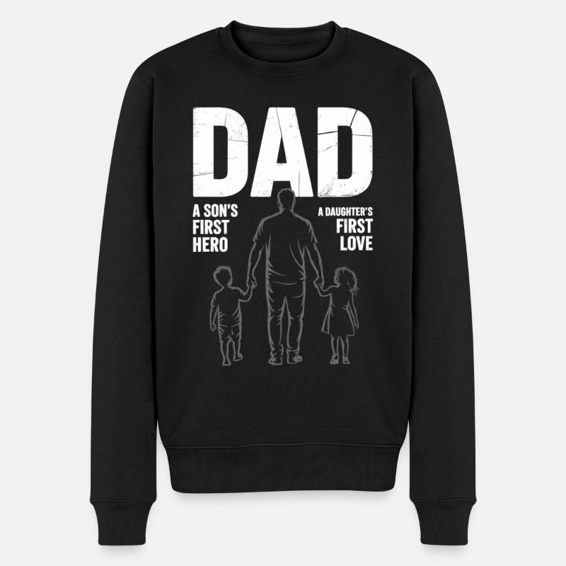 Papa – héros et premier amour - Pull Premium bio Homme - noir
