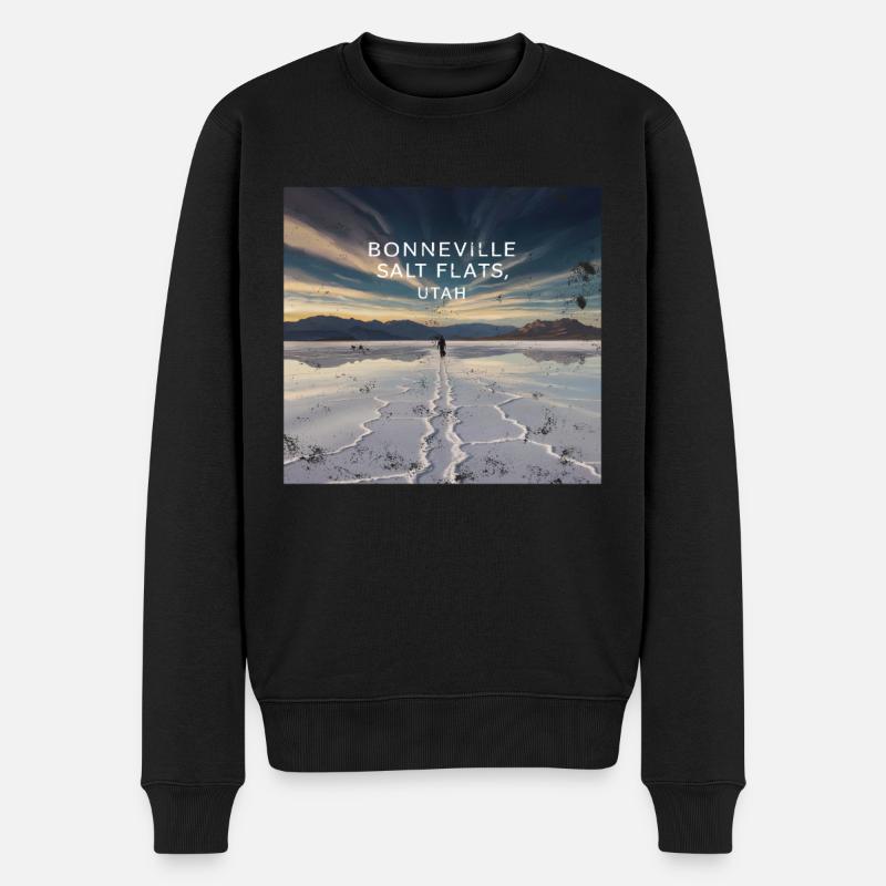 Salines salines de Bonneville, Utah - Pull Premium bio Homme - noir