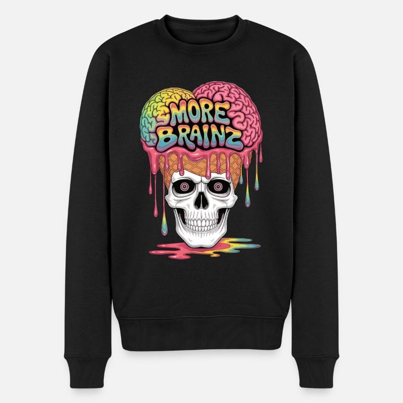 Zombie Eiscreme Wahnsinn - Männer Premium Bio Pullover - Schwarz