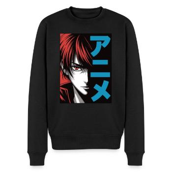Anime eyes - Männer Premium Bio Pullover - Schwarz - Vorne - Nico (187cm)