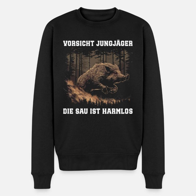 Méfiez-vous des jeunes chasseurs - Pull Premium bio Homme - noir