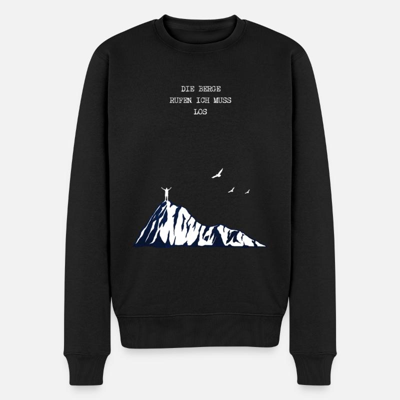 Wandern Minimalistisch - Männer Premium Bio Pullover - Schwarz