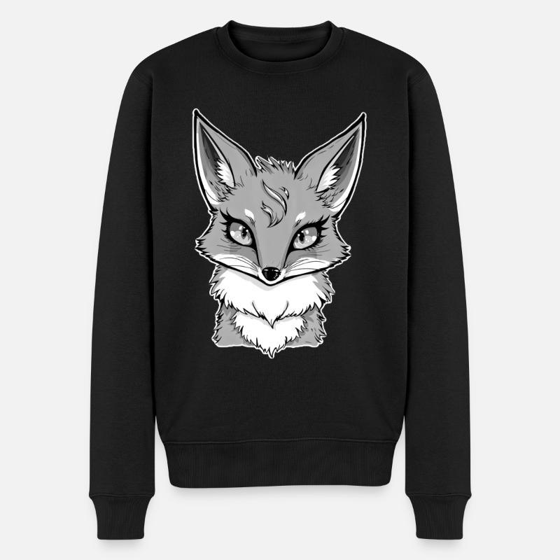 Grauer Fuchs - Männer Premium Bio Pullover - Schwarz