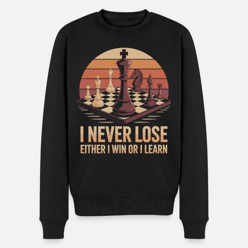 Schach: Entweder Sieg oder Lektion - Männer Premium Bio Pullover - Schwarz