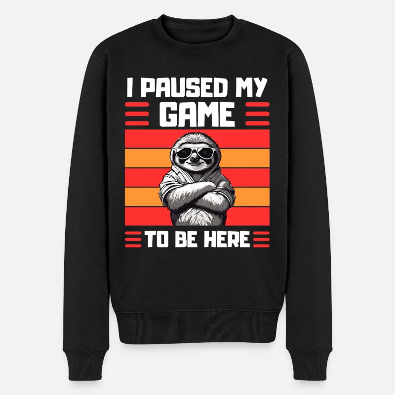 Gamer Sloth Saying Gaming Humour - Pull Premium bio Homme - noir