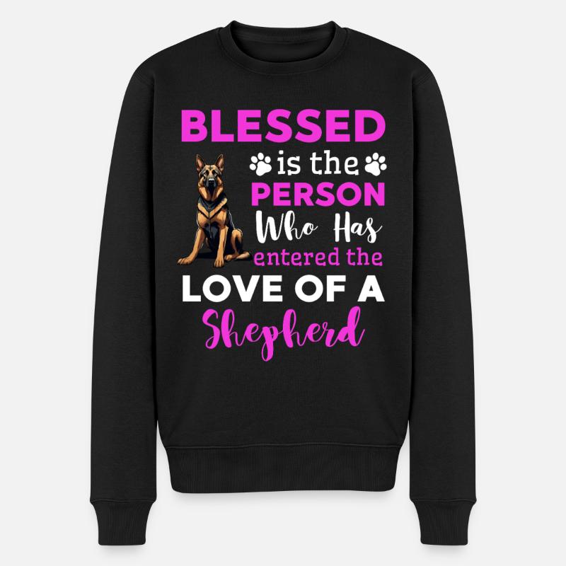 Deutscher Schäferhund Hunde Spruch - Männer Premium Bio Pullover - Schwarz