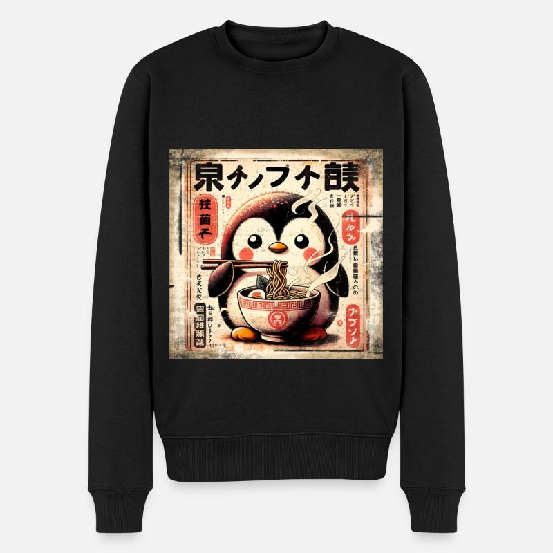 Ramen pingouin - Pull Premium bio Homme - noir