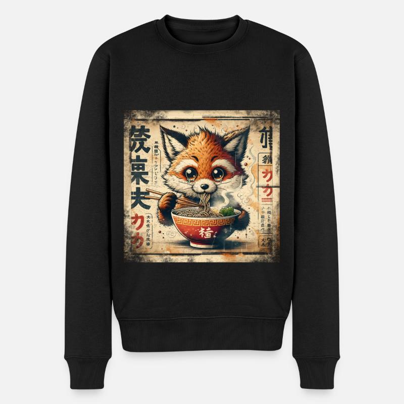 Fuchs Ramen - Männer Premium Bio Pullover - Schwarz