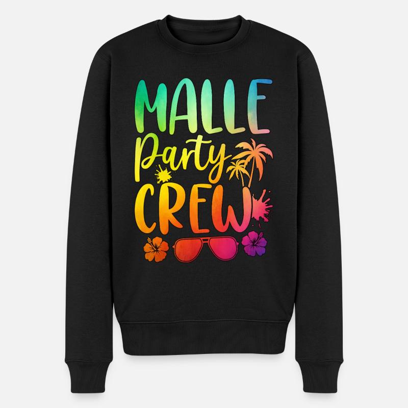Malle Party Crew - Männer Premium Bio Pullover - Schwarz