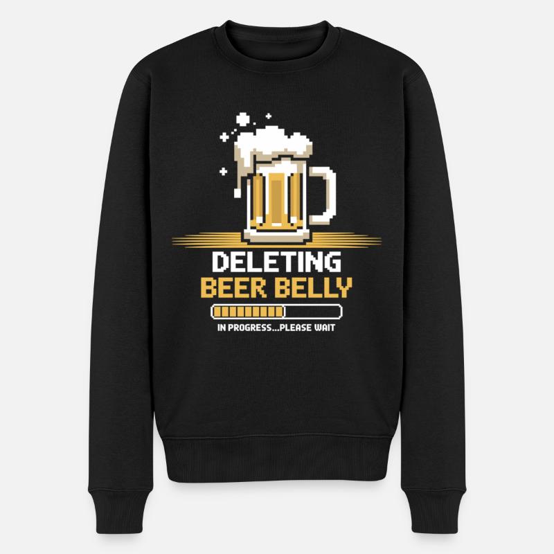 Fortschritt: Bierbauch löschen - Männer Premium Bio Pullover - Schwarz